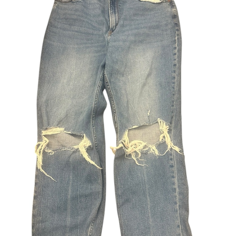 Abercrombie & Fitch Women’s Ankle Straight Jeans 32 Ultra High Rise Distressed